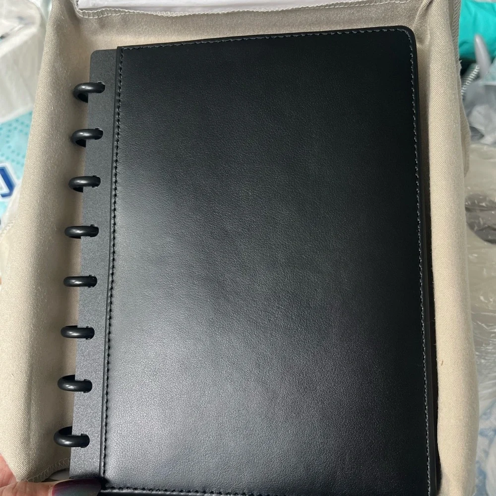 Levenger Circa Foldover Notebook Size Junior Smooth Black Leather New Prudential
